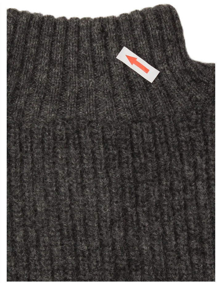 Pulover Columbia pentru bărbați, cu fermoar și gât, lână, gri mediu