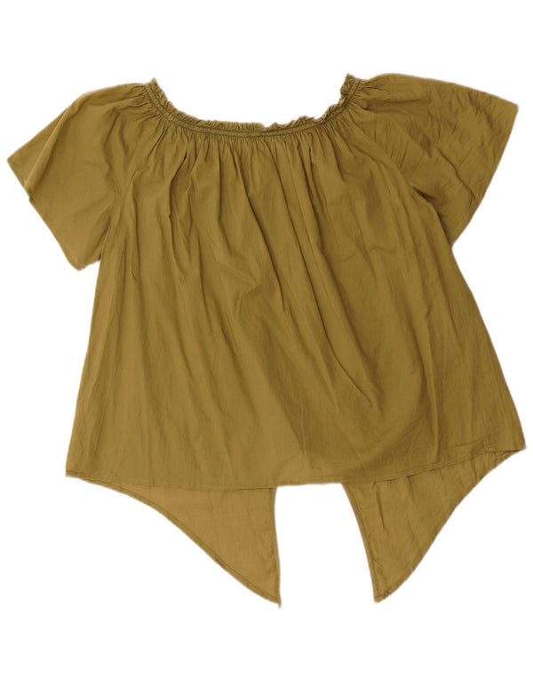 Top pentru femei Benetton cu umeri cu cravată în față UK 14 Medium Khaki