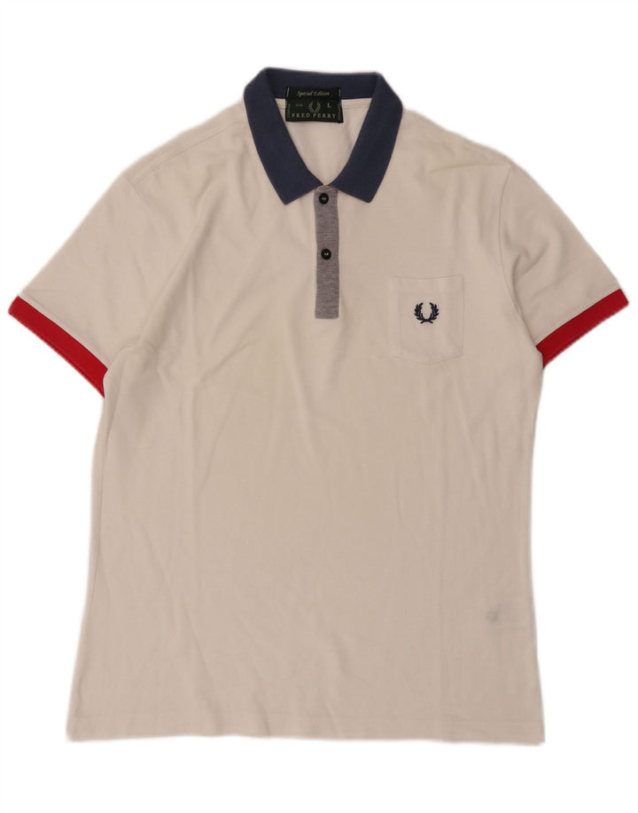Fred Perry tricou polo rugby pentru bărbați, bumbac alb mare