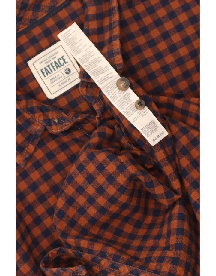 Cămașă de flanel pentru bărbați Fat Face, XL, portocaliu, bumbac