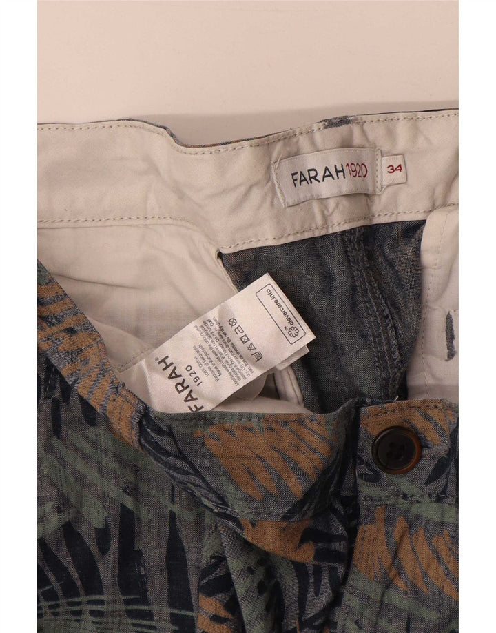 Pantaloni scurți chino pentru bărbați Farah W34, mari, multicolore, din bumbac floral