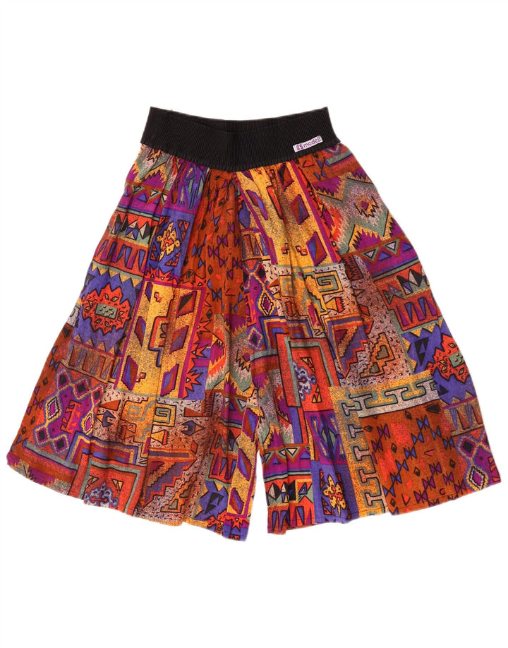 Pantaloni scurți casual de damă vintage cu talie înaltă W26 mici, multicolore, patchwork