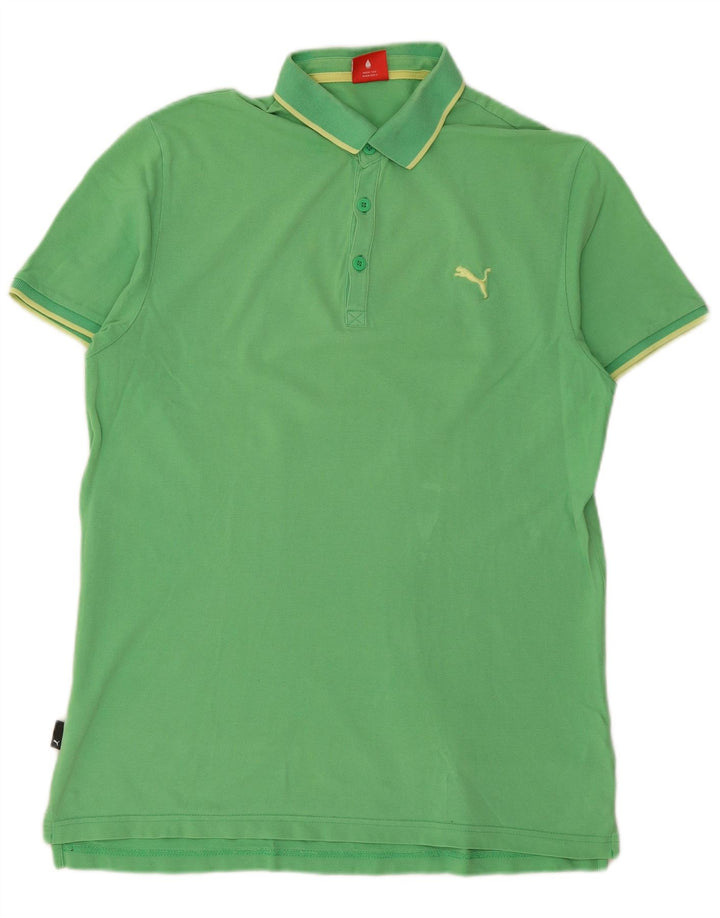 Tricou polo PUMA pentru bărbați, bumbac verde mare