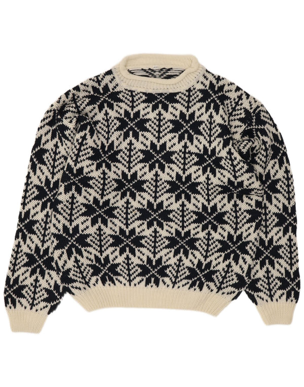 Pulover vintage pentru bărbați cu gât țestoasă IT 52/54 mare negru geometric