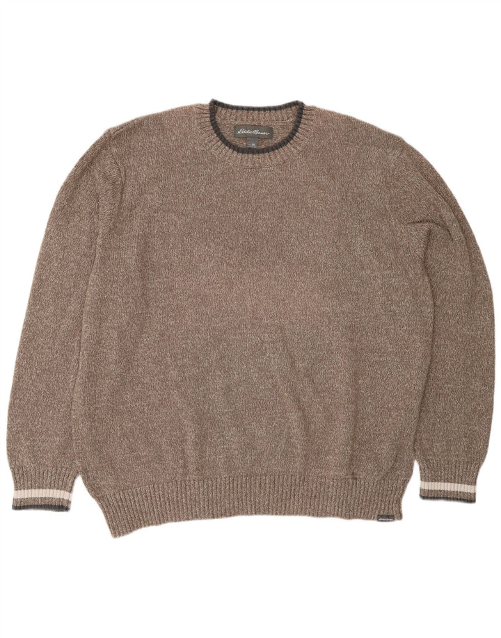 Pulover pentru bărbați cu gât crew Eddie Bauer, bumbac maro 2XL