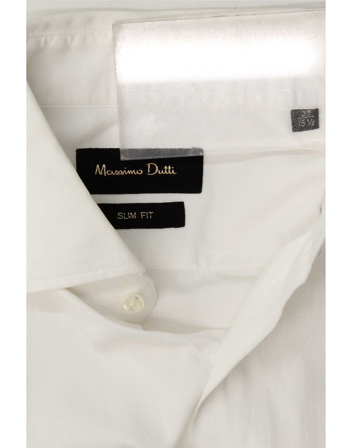 Cămașă Massimo Dutti Bărbați Slim Fit Mărimea 39 15 1/2 Medium Alb