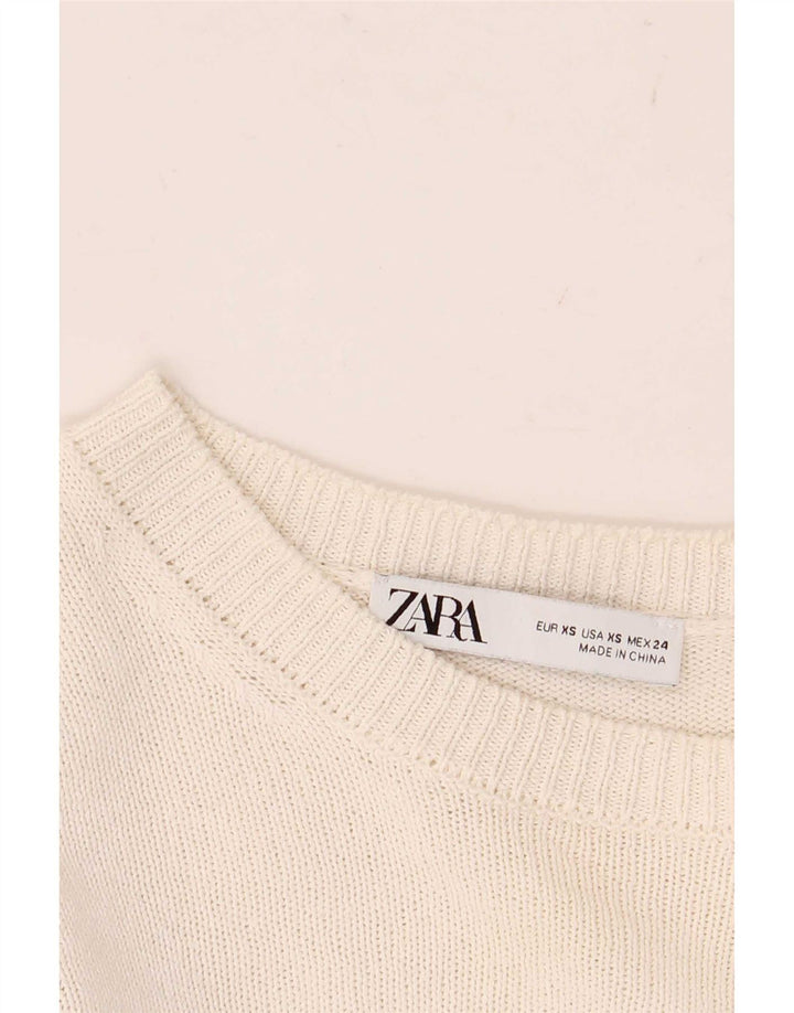Crop Top pentru femei Zara cu mânecă lungă UK 6 XS Alb