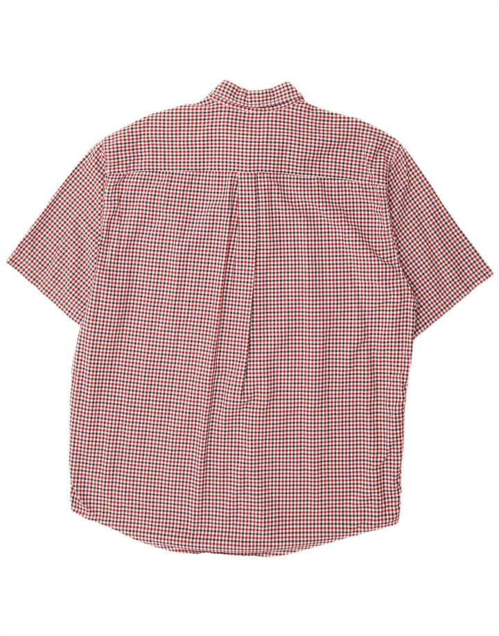 Cămașă cu mânecă scurtă pentru bărbați Eddie Bauer, XL, roșu, bumbac vichy