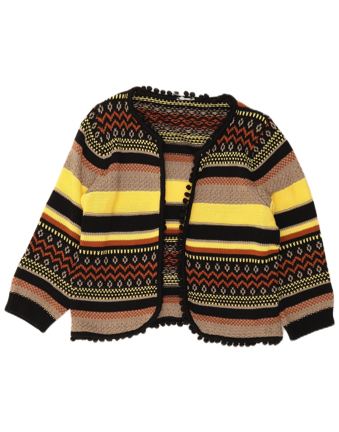 Jumper Bolero Vintage pentru femei UK 14 Medium Multicolor Geometric