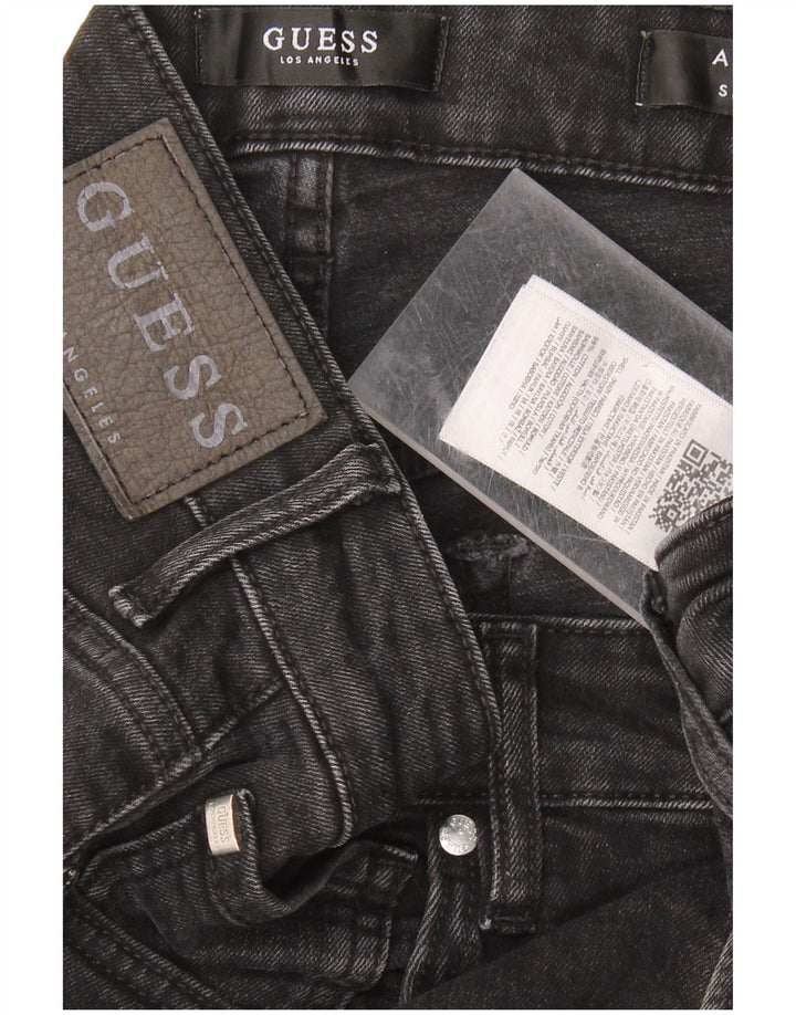 GUESS Womens Slim Jeans W29 L30 Black Cotton