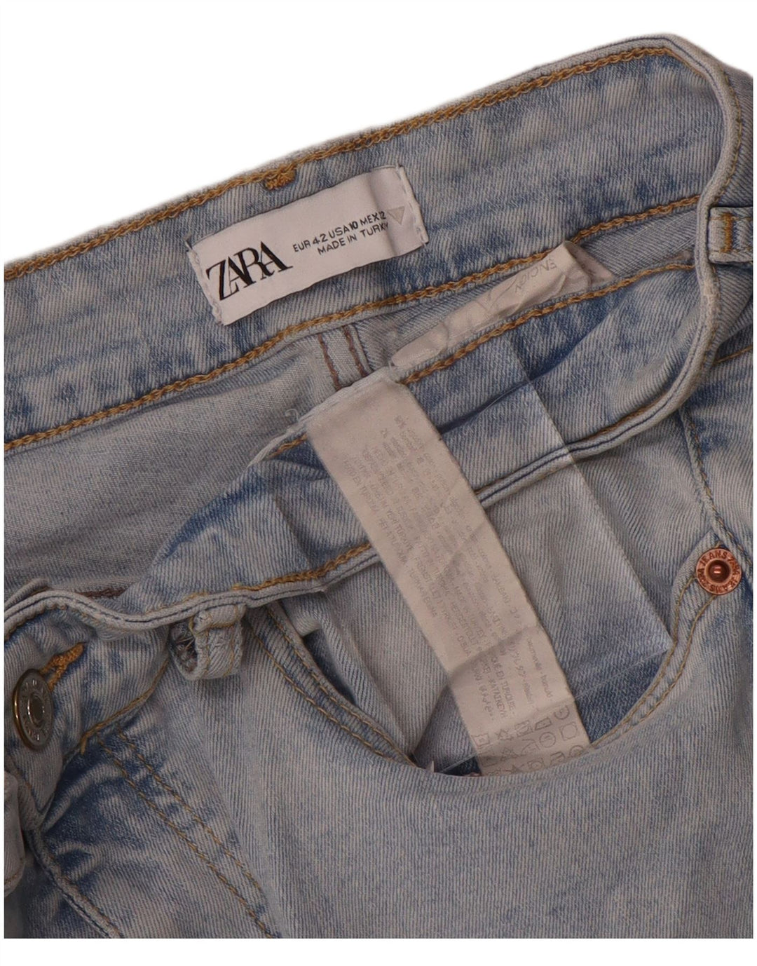 Blugi evazați pentru damă Zara EU 42 Large W32 L27 Blue Bumbac