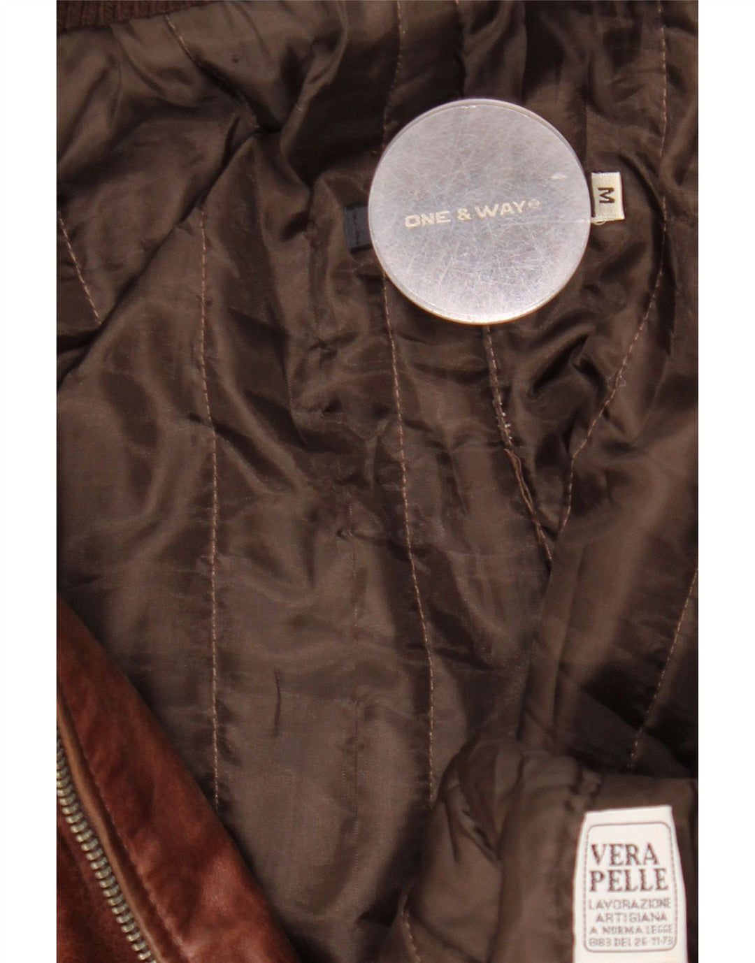 Jachetă de piele vintage pentru bărbați UK 38 din piele maro medie