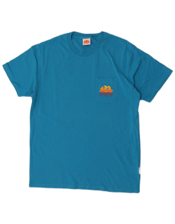 Tricou grafic Sundek pentru bărbați Top mare, albastru, bumbac