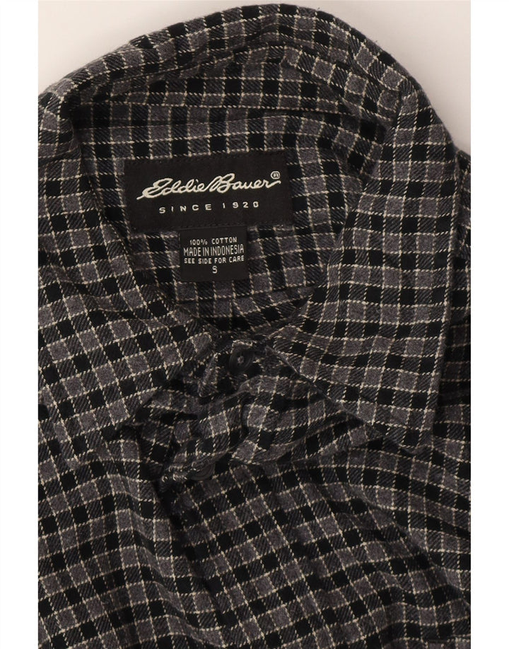 Cămașă de flanel pentru bărbați EDDIE BAUER, bumbac cu carouri mici, gri