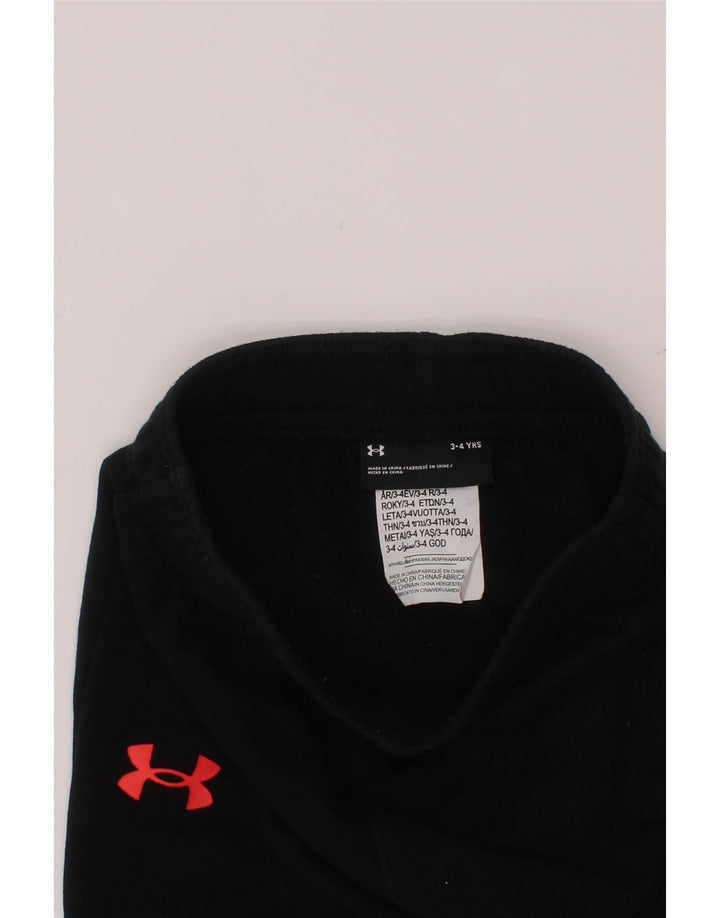 UNDER ARMOUR Băieți Trening Pantaloni Joggeri 3-4 Ani Bumbac Negru