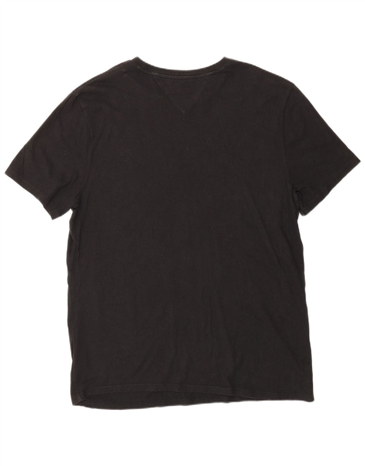 Tricou Tommy Hilfiger pentru bărbați Top mare din bumbac negru