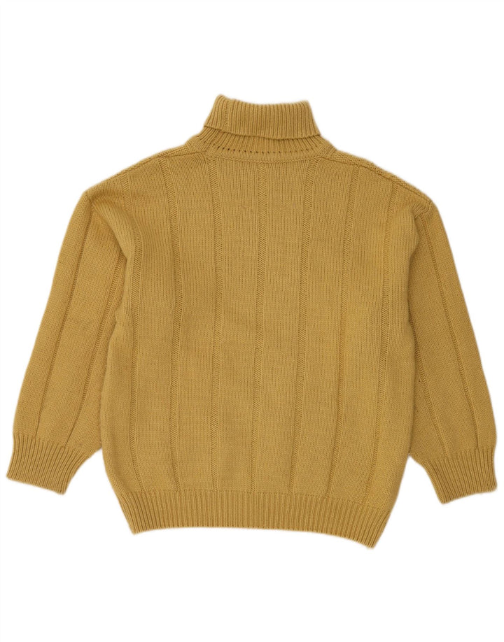 Pulover pentru femei VINTAGE cu gât rulat IT 48 XL Lână galbenă