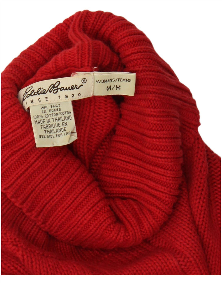 Eddie Bauer Pulover supradimensionat cu gât rulat pentru femei UK 14 Medium Red
