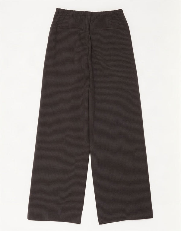 Pantaloni chino pentru femei cu picioare largi Zara XS W24 L28 gri viscoză cu dungi