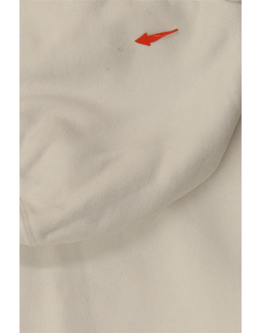 BENETTON Pulover cu capota cu fermoar grafic pentru femei UK 16 Bumbac alb mare