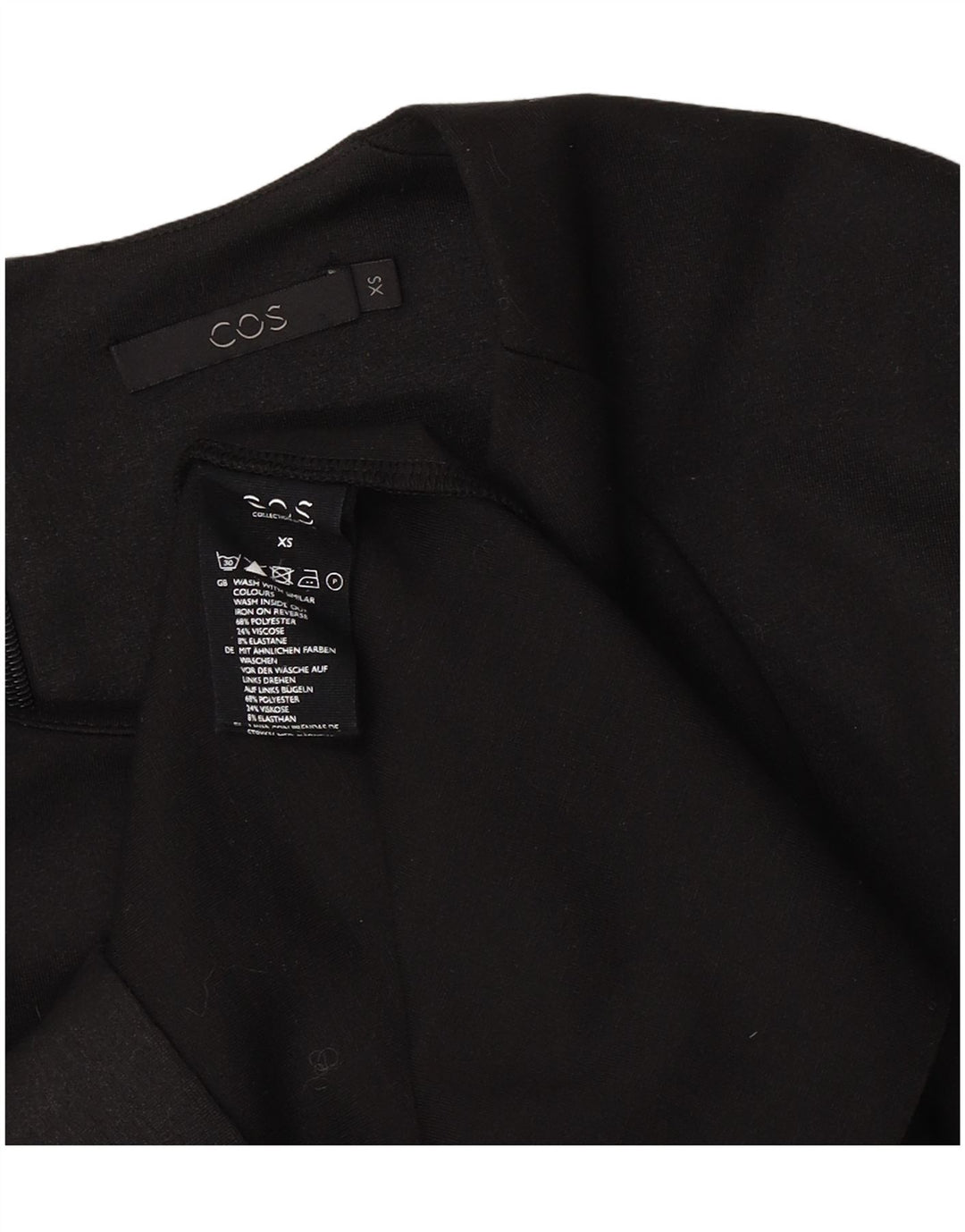 Rochie Cos pentru femei cu mânecă lungă, UK 6 XS, poliester negru
