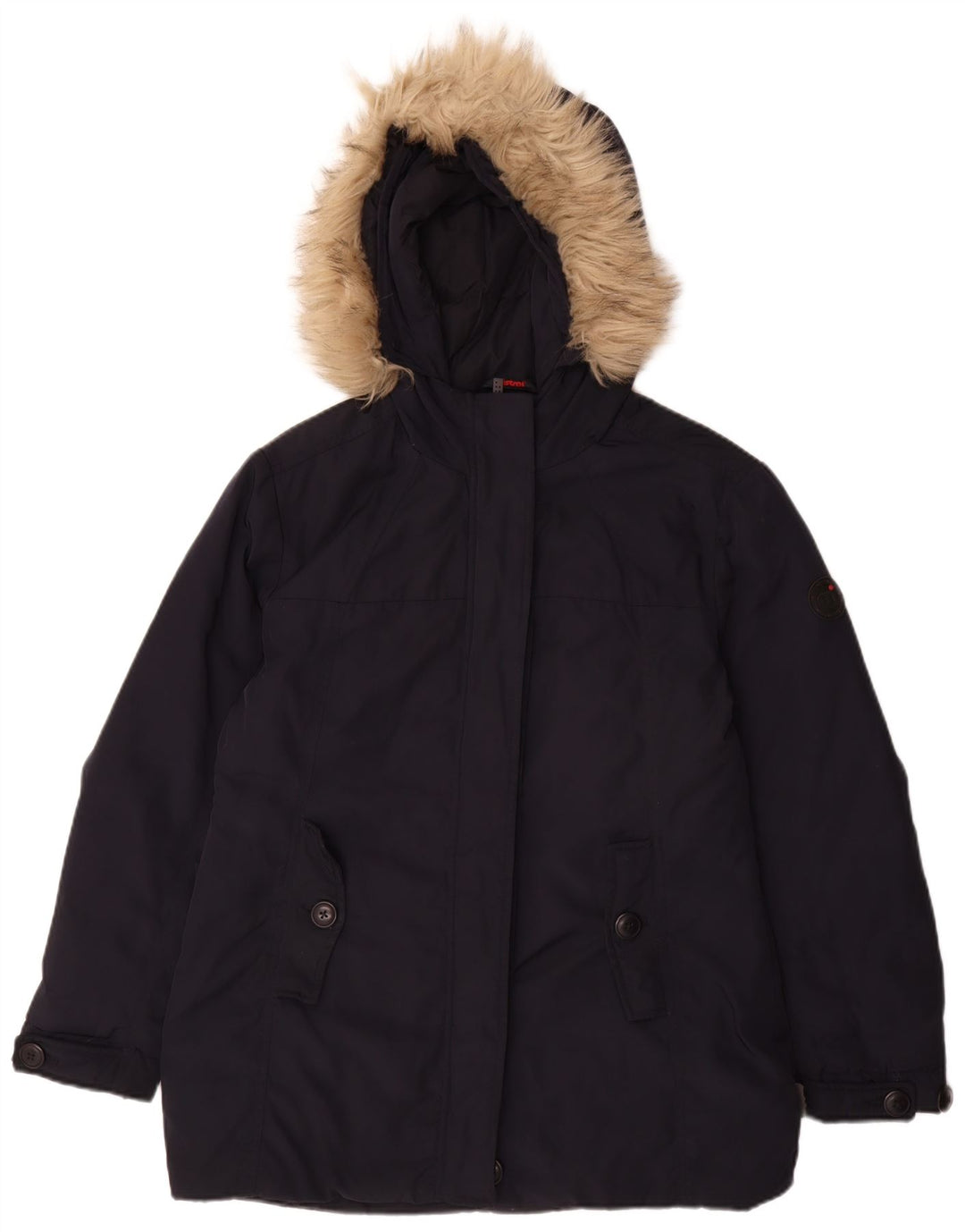 Palton căptușit cu glugă pentru femei Mistral UK 16 mare, poliester bleumarin