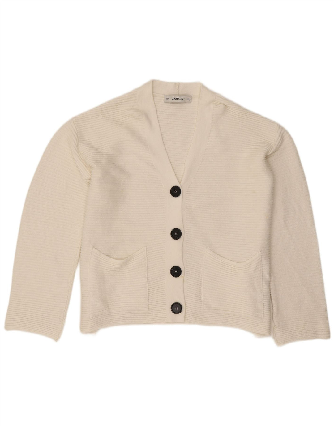 Pulover cardigan supradimensionat pentru femei Zara UK 10 Small White Viscose
