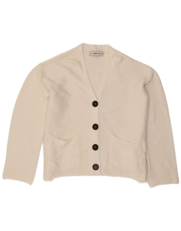 Pulover cardigan supradimensionat pentru femei Zara UK 10 Small White Viscose