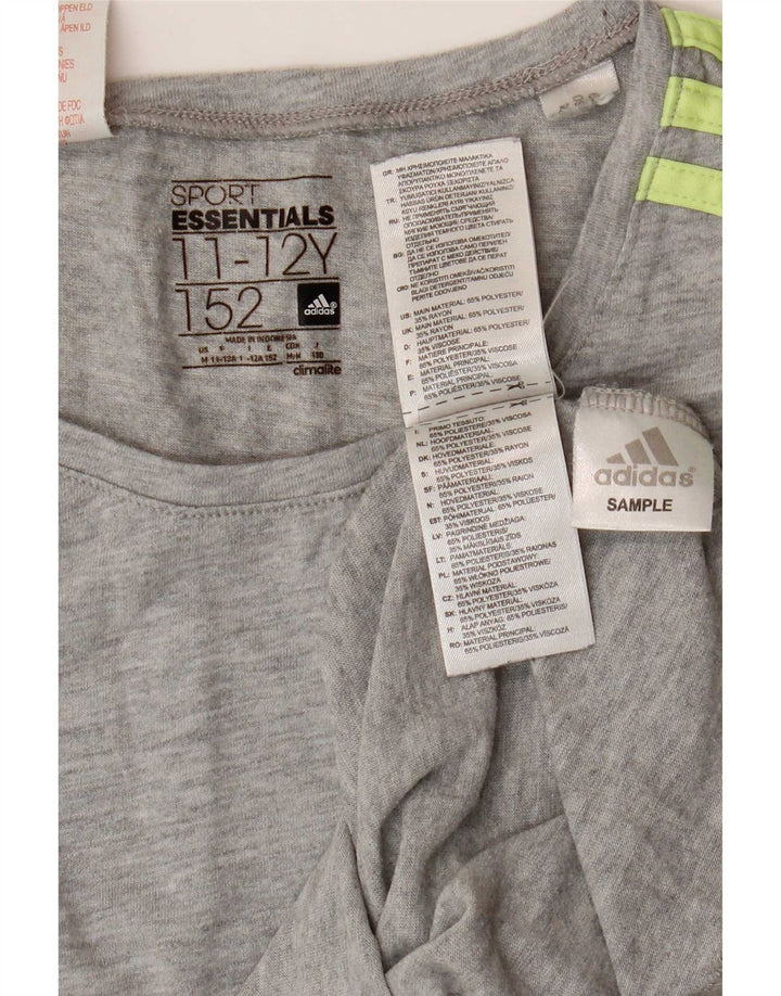 Tricou Adidas Climalite pentru baieti Top 11-12 ani poliester gri