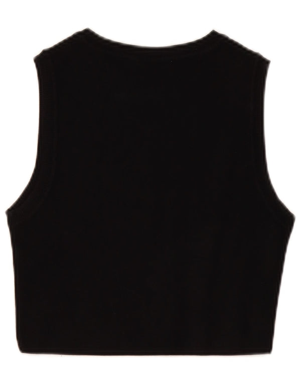 Top cu vestă pentru femei Zara UK 14, mare, neagră, viscoză