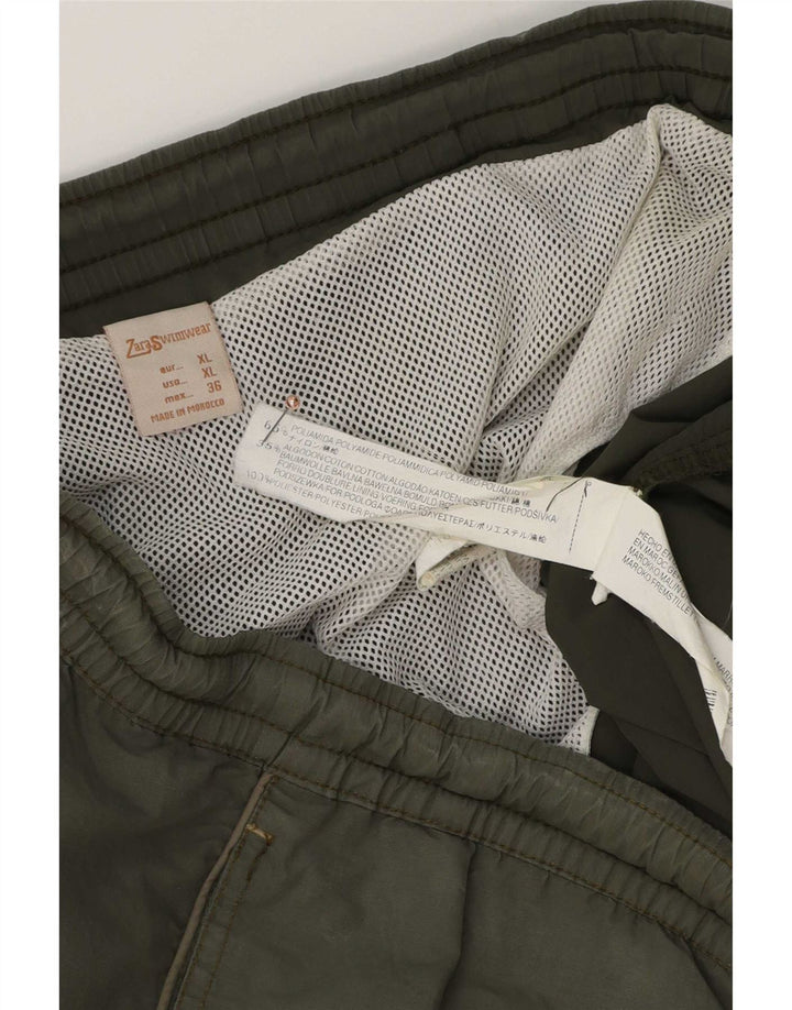Pantaloni scurți de înot pentru bărbați Zara XL, verde, poliamidă