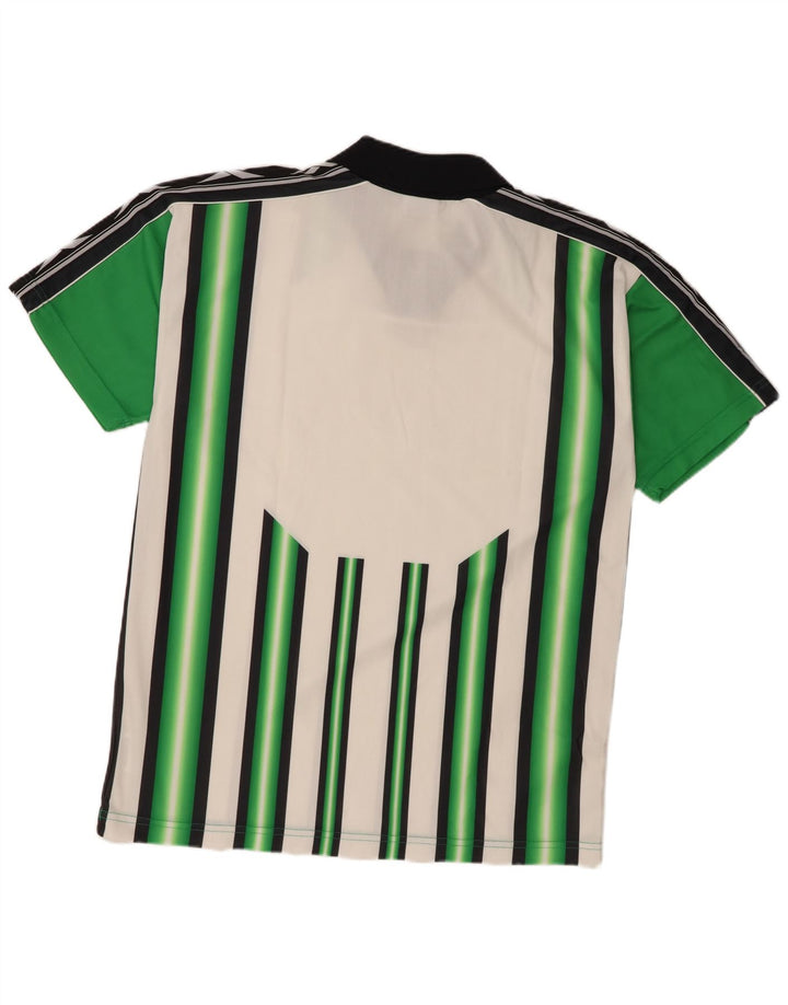 Tricou polo grafic pentru bărbați Reebok, poliester cu dungi verzi mari