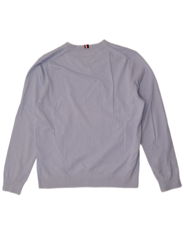 Pulover cu decolteu în V Tommy Hilfiger pentru femei UK 22 3XL Bumbac albastru