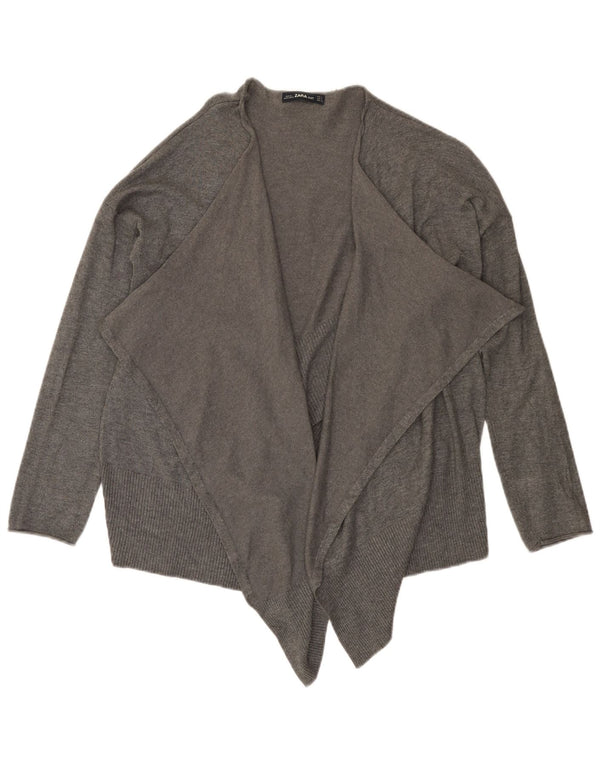 Pulover cardigan asimetric deschis supradimensionat pentru femei Zara UK 10 mic gri