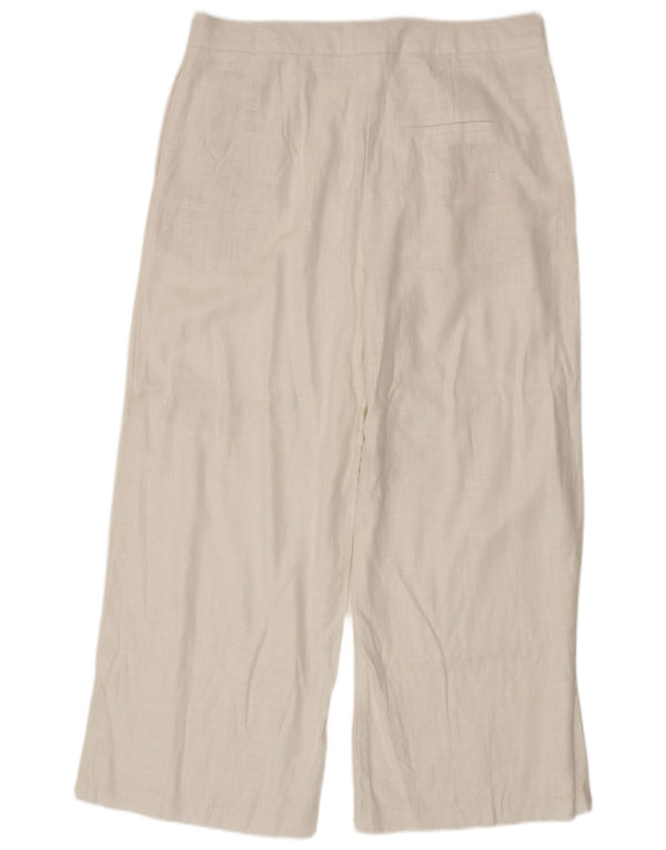 Marks & Spencer Pantaloni casual pentru femei cu talie înaltă UK 16 Large W36 L27 Alb