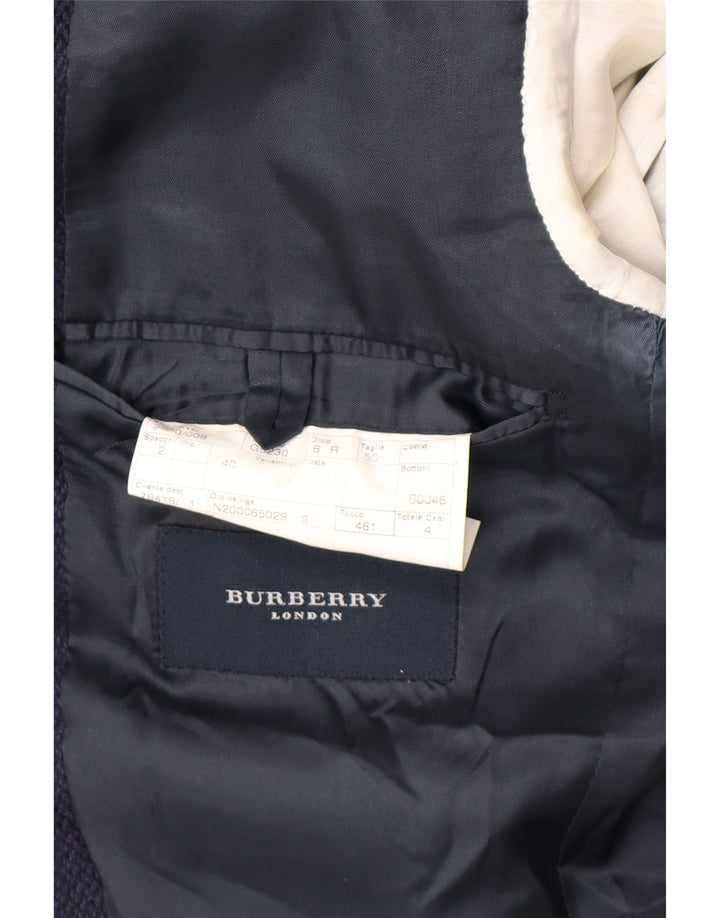 Jachetă Burberry pentru bărbați cu 3 nasturi IT 50 Medium Bleumarin Clasic