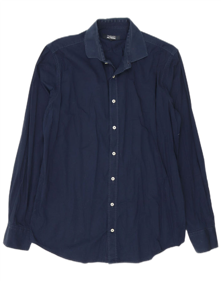 Trussardi Cămașă Bărbați Mărimea 41/42 Mare Bumbac Bleumarin