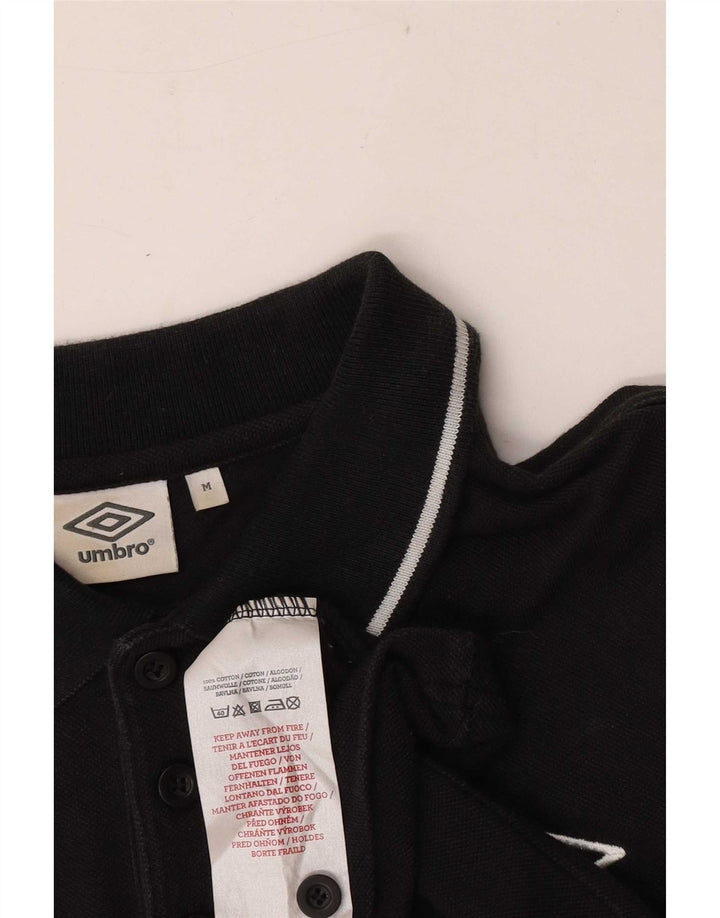 Cămașă polo Umbro pentru bărbați, bumbac mediu negru