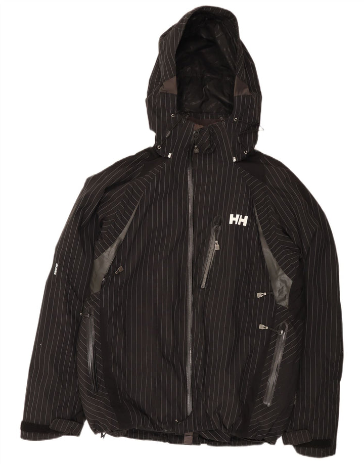 Jachetă de ploaie cu glugă cu glugă Helly Hansen pentru bărbați UK 38 Medium Black Striped