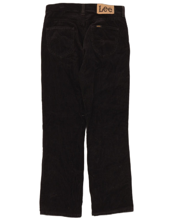 Pantaloni drepti pentru femei din velur cu talie înaltă LEE US 12 Large W29 L30 Negru