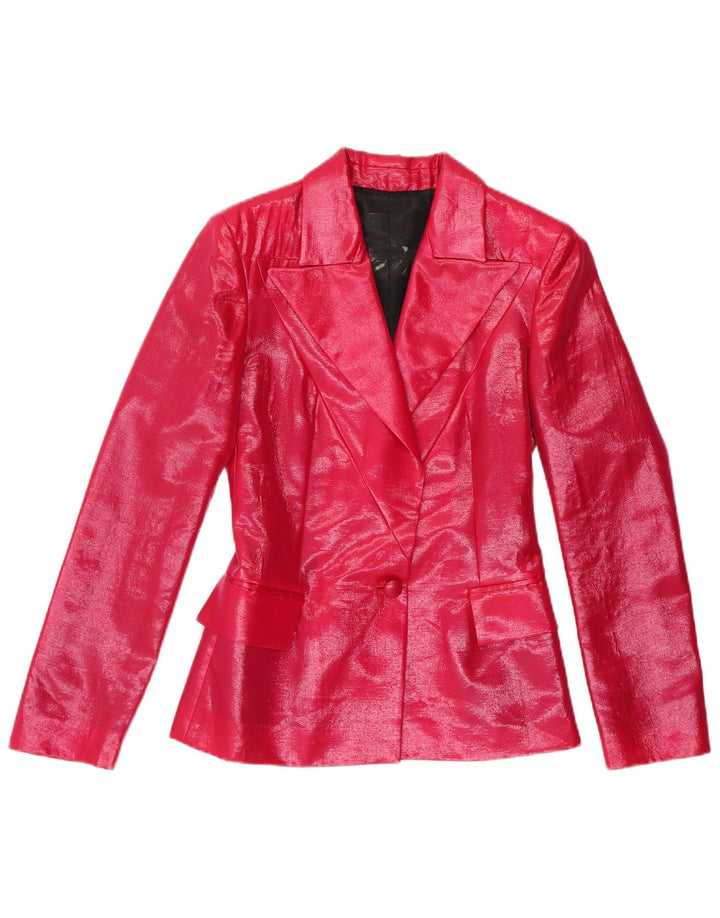 Jachetă Blazer Vintage Femei 1 Buton IT 42 Roz Mediu