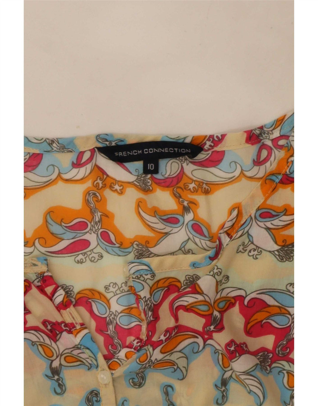 Rochie A-Line pentru femei French Connection cu mâneci 3/4 UK 10 Mic Multicolor