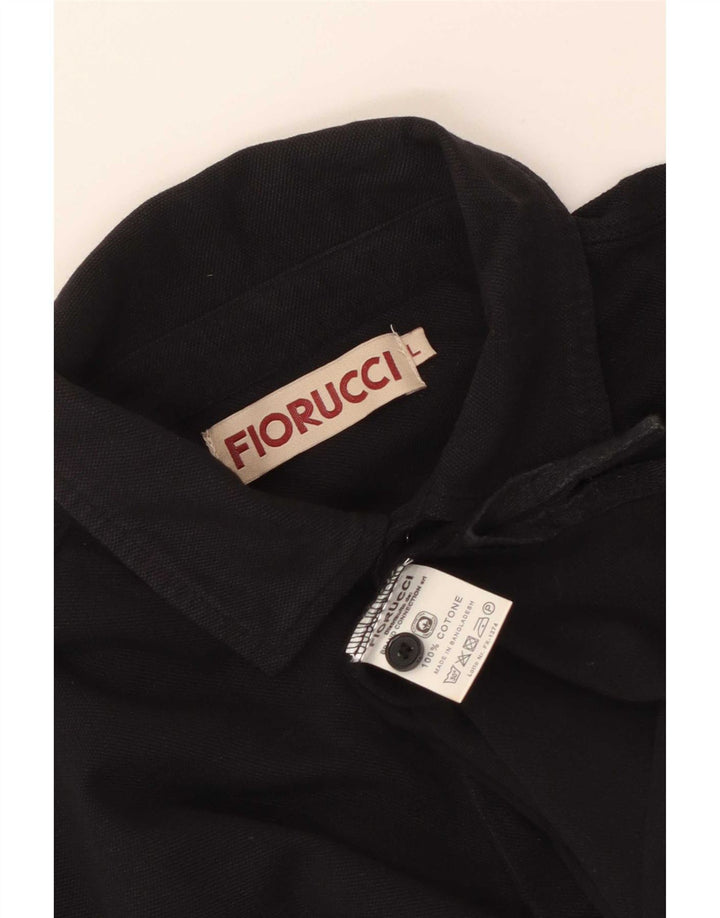 Tricou polo Fiorucci pentru bărbați, bumbac negru mare