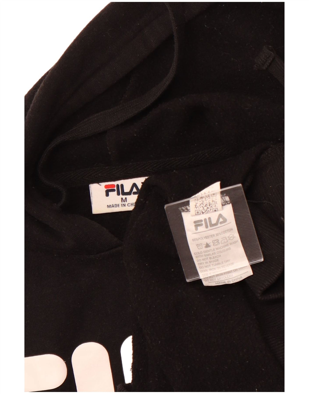 Pulover cu glugă cu grafic pentru femei FILA UK 14 Poliester mediu negru