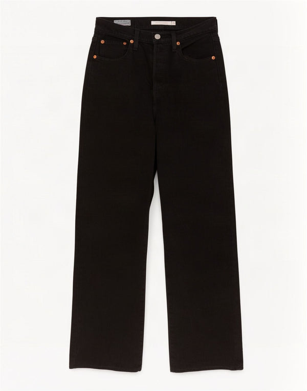 Blugi drepti pentru femei Levi's Ribcage W25 L28 negri