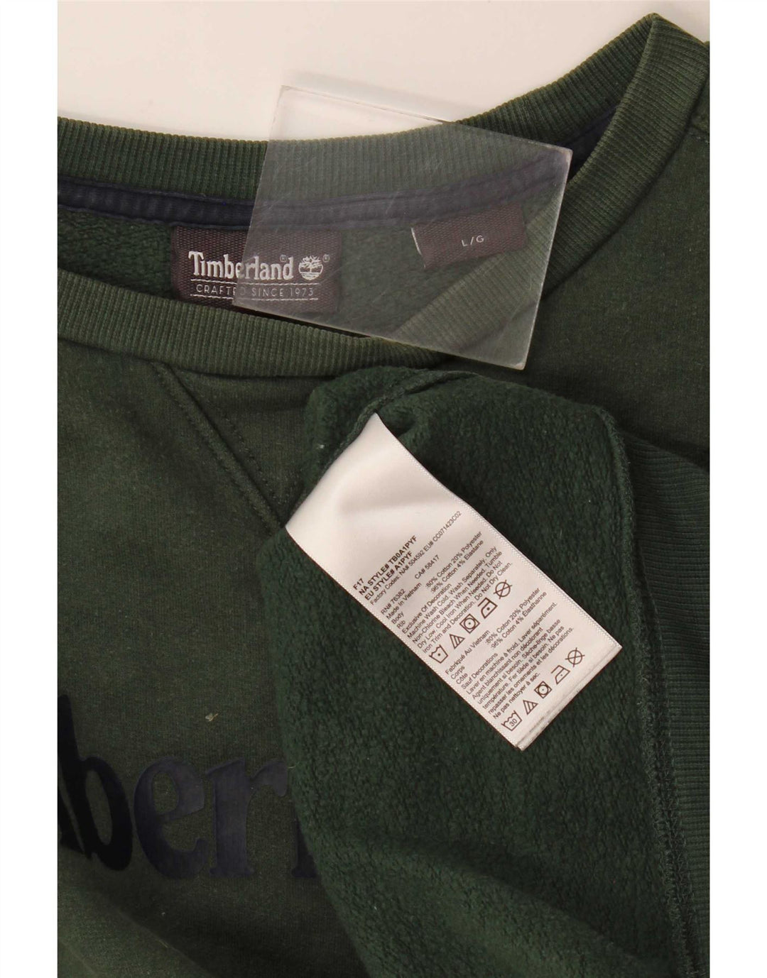 Hanorac grafic pentru bărbați Timberland Pulover mare din bumbac verde