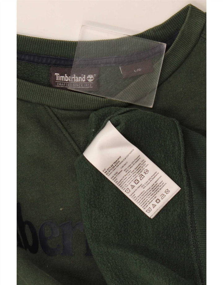 Hanorac grafic pentru bărbați Timberland Pulover mare din bumbac verde