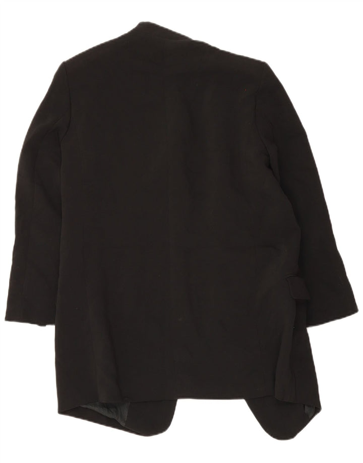 Zara Womens Open Blazer Jacket UK 10 Small Black Poliester