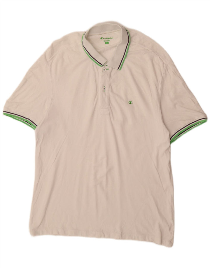 Tricou polo pentru bărbați CHAMPION Heritage Fit XL, alb