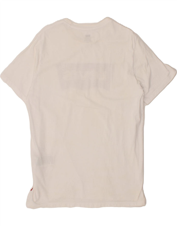 LEVI'S Mens Graphic T-Shirt Top Large White Cotton Vintage Levi's and Second-Hand Levi's from Messina Hembry 